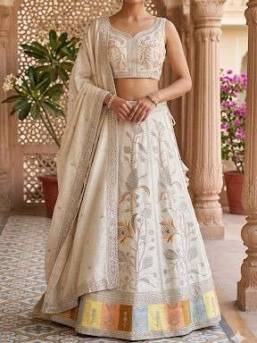 ivory and gold lehenga choli