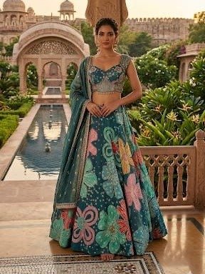  teal-based lehenga choli 