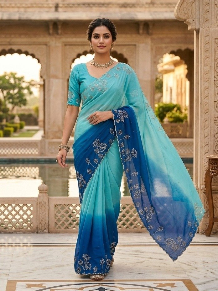 blue saree 
