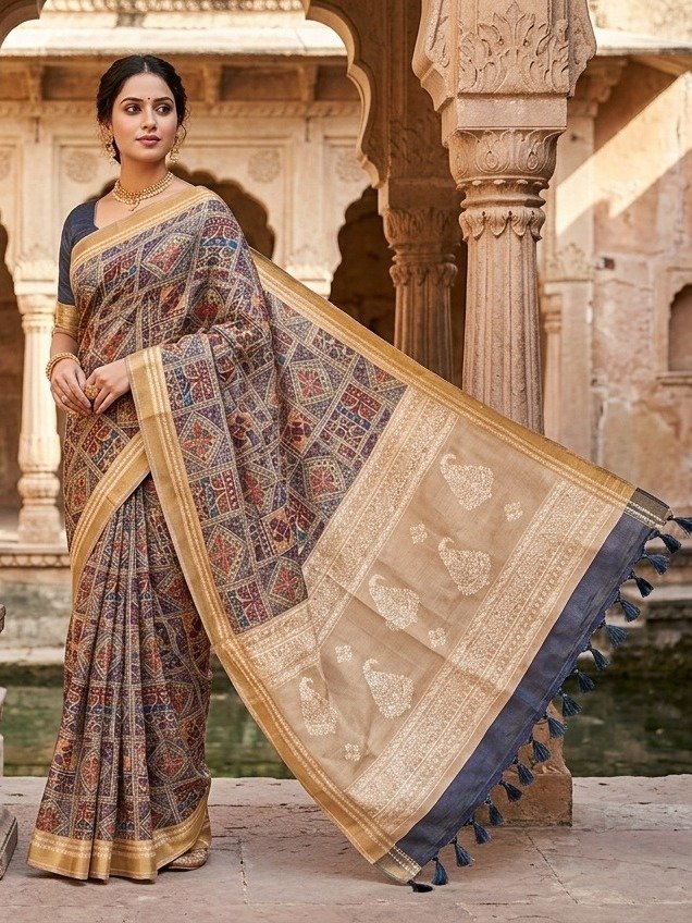 Kalamkari Cotton Silk SAREE 