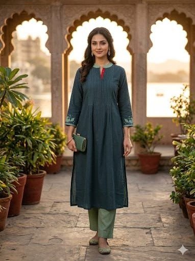 A-line kurta and pant set,