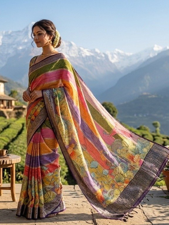 multicolor saree