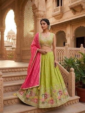  lime green lehenga choli
