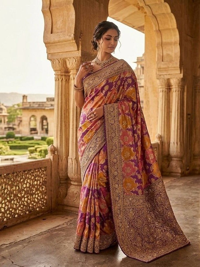 premium Banaras Silk multicolour saree 