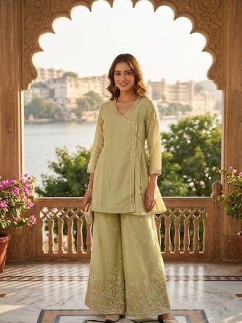 Angrakha-style kurta set