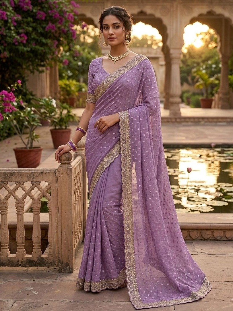 Lavender Royale Essence Saree