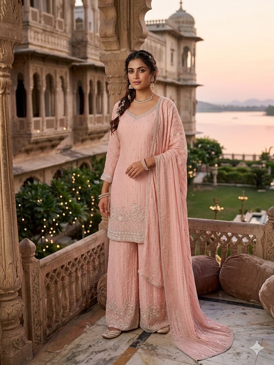  Blush Pink Sharara Set 