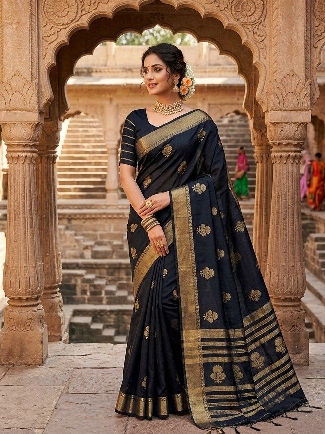 Banarasi black saree