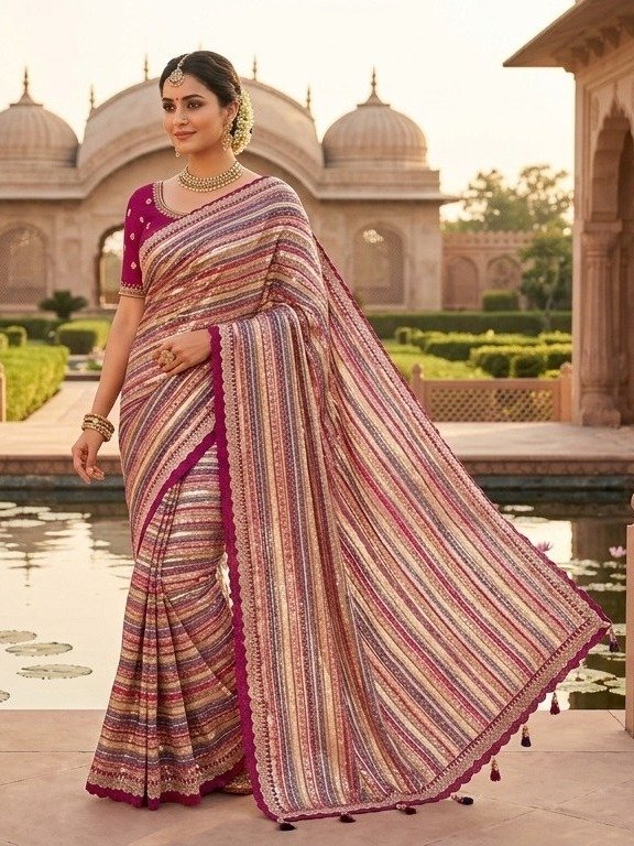 multicolor saree