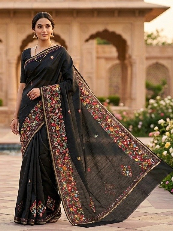  black KOTA SILK saree