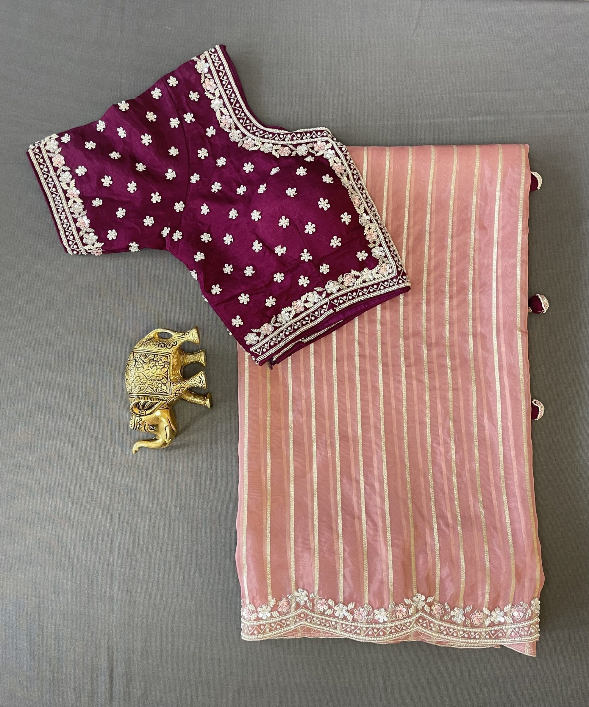 Fresh Peach Liva Silk Saree