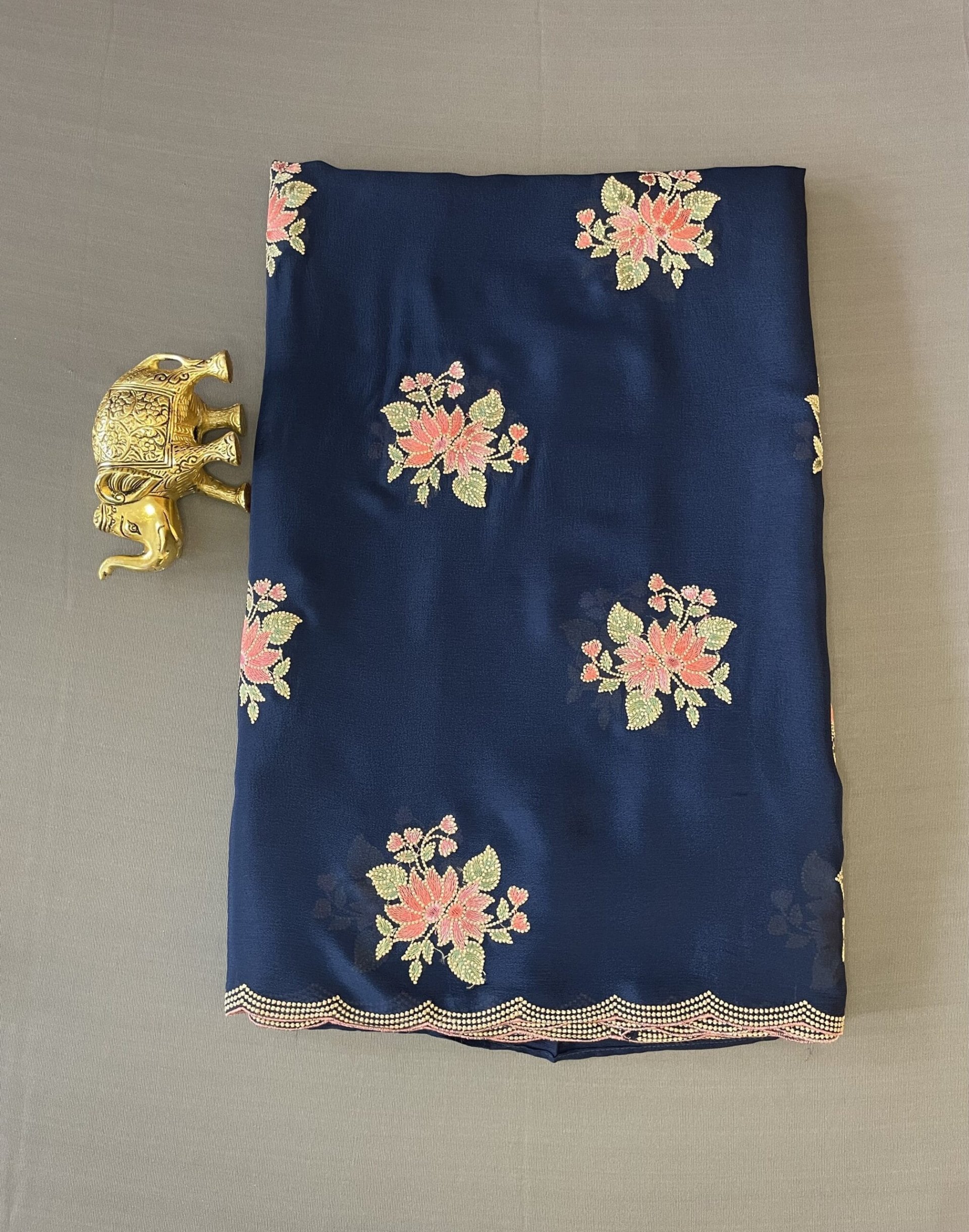 Royal Blue Georgette Saree