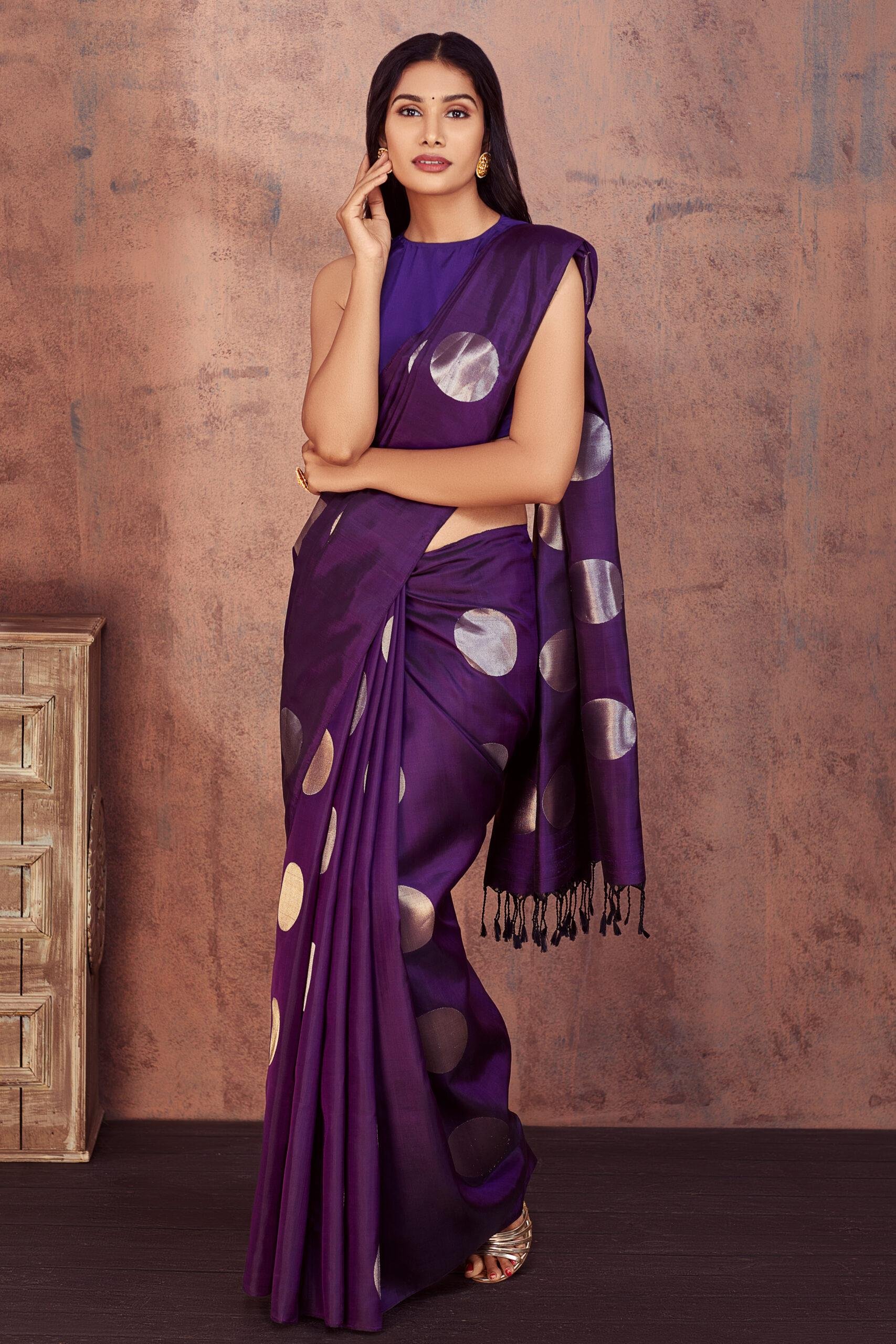 Violet Pattu Silk Saree