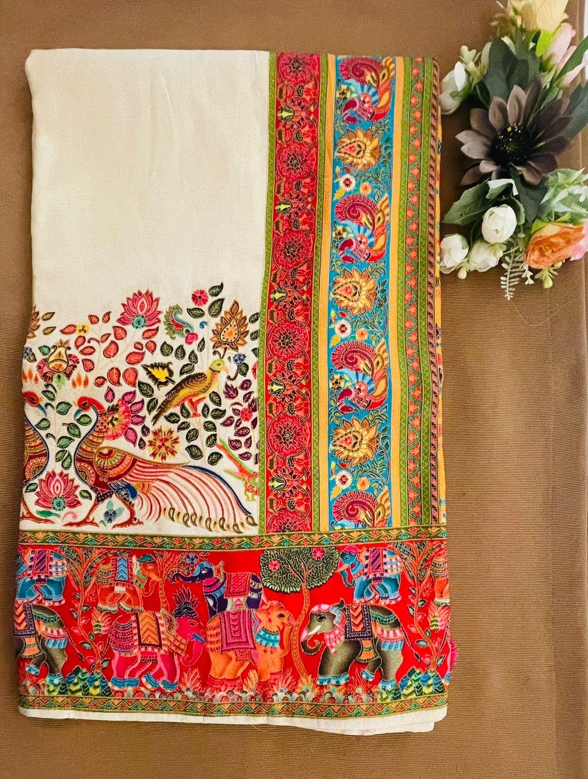 MULTI COLOR BORDER SAREE