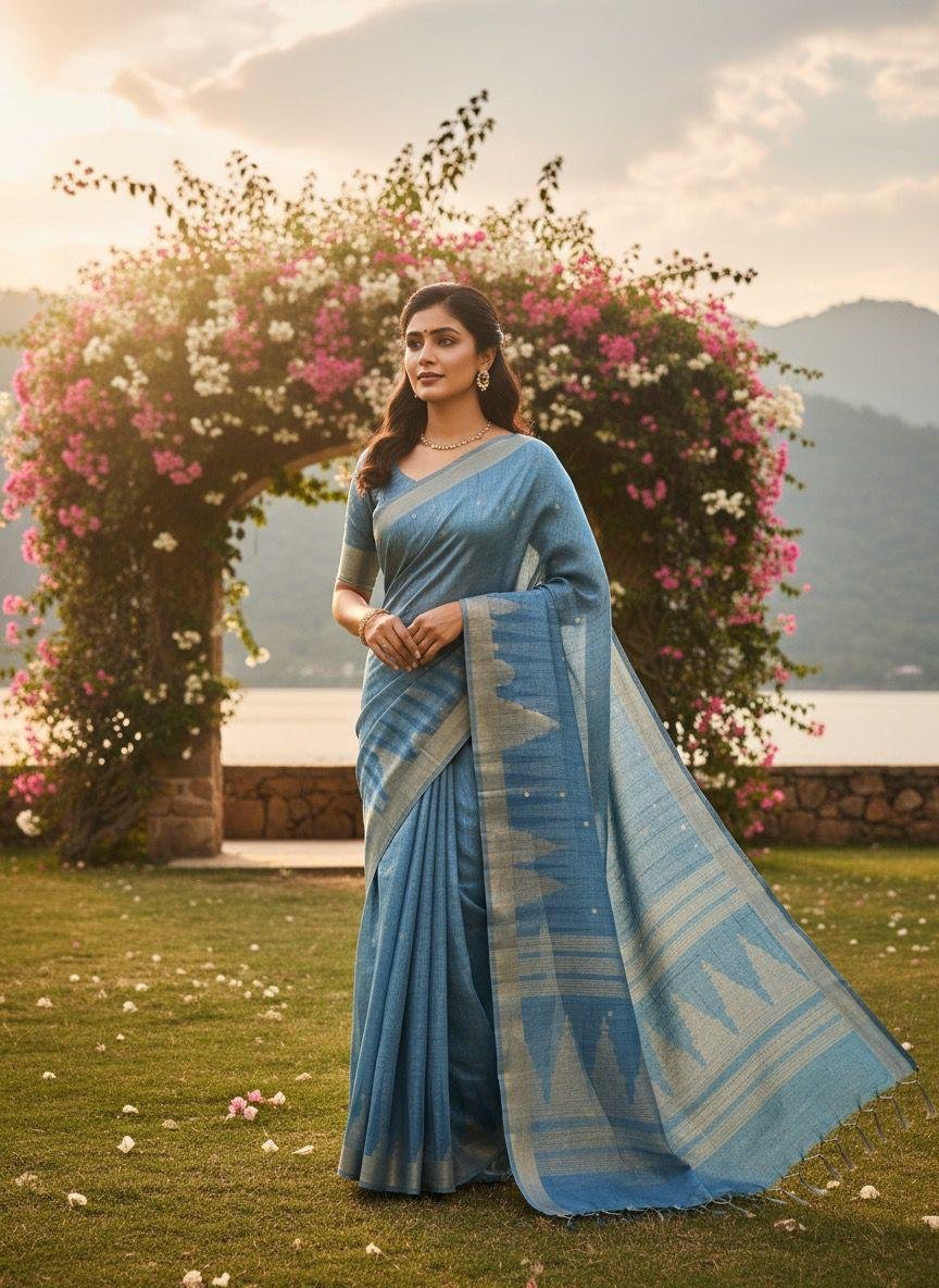 SKY BLUE COLOUR SAREE