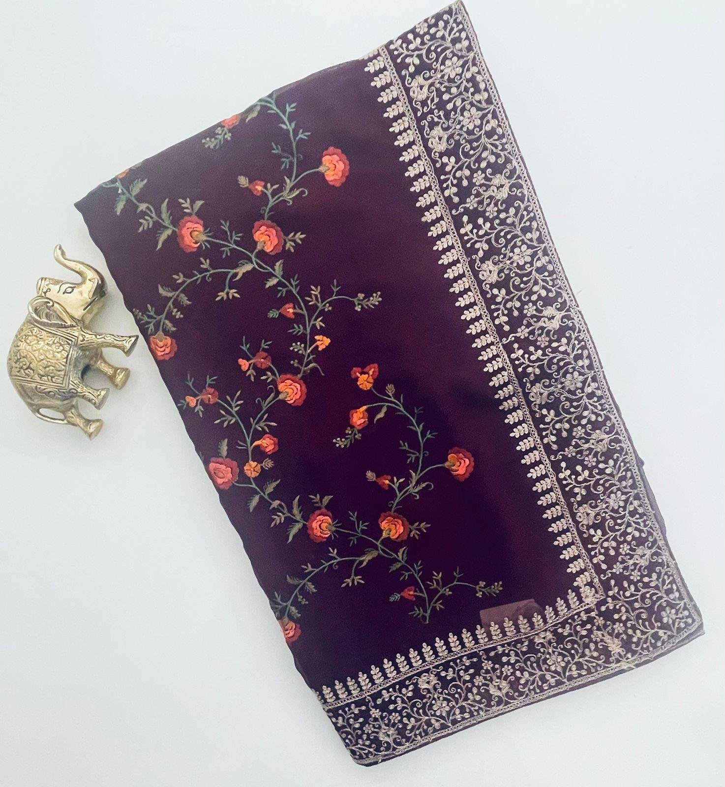 PURPLE COLOUR SAREE