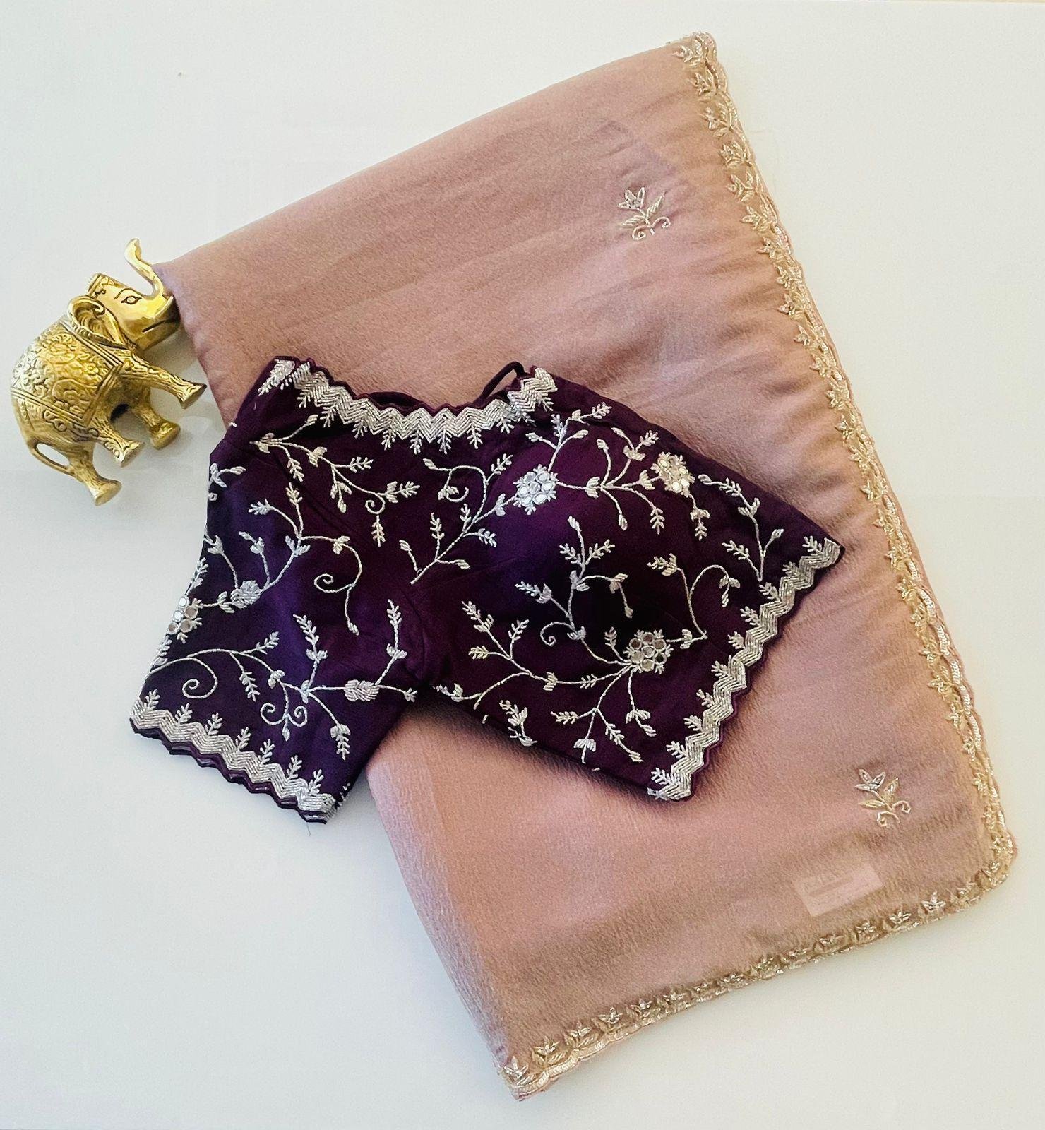 ONION SAREE WITH STITCH BLOUSE