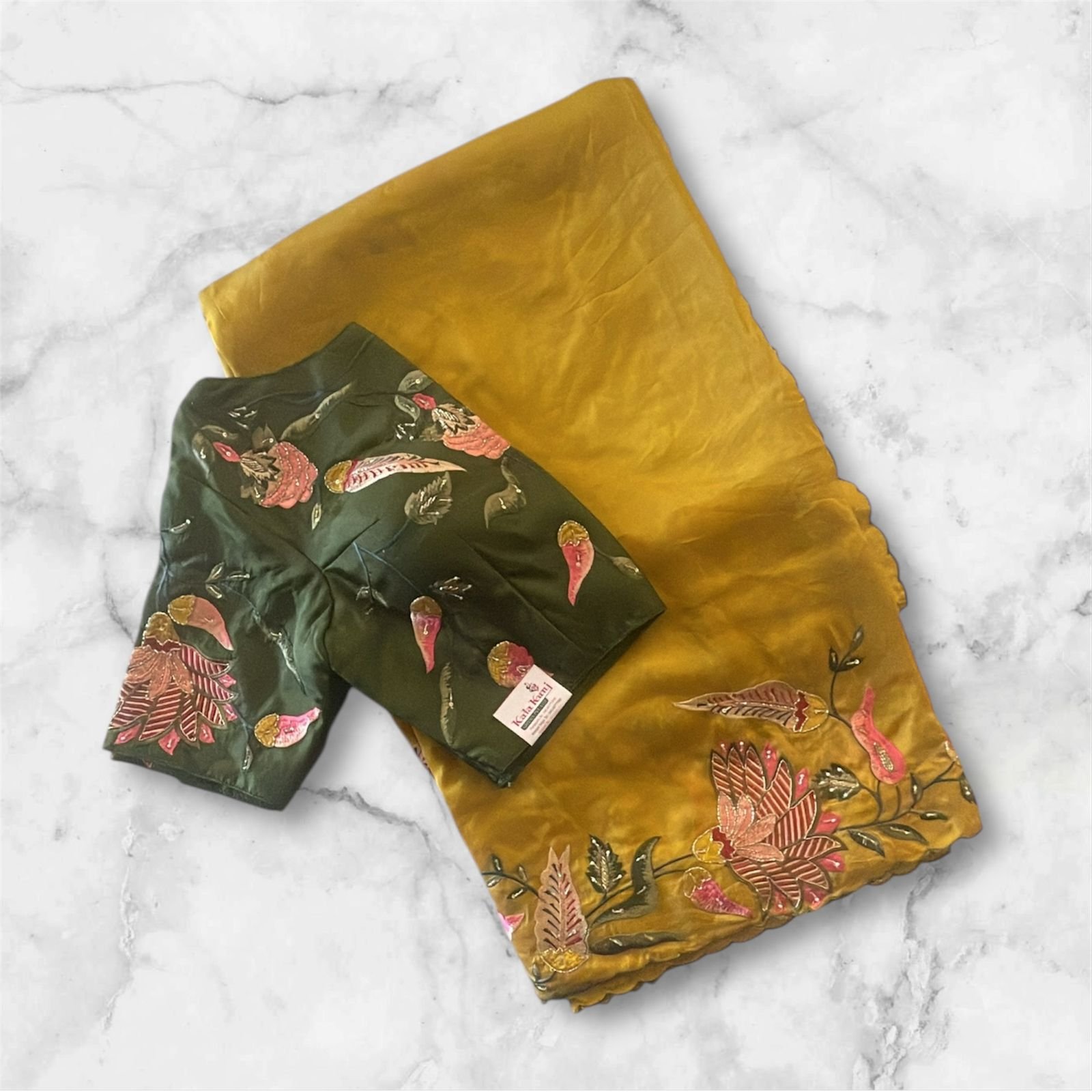 YELLOW SAREE WITH BLOUSE