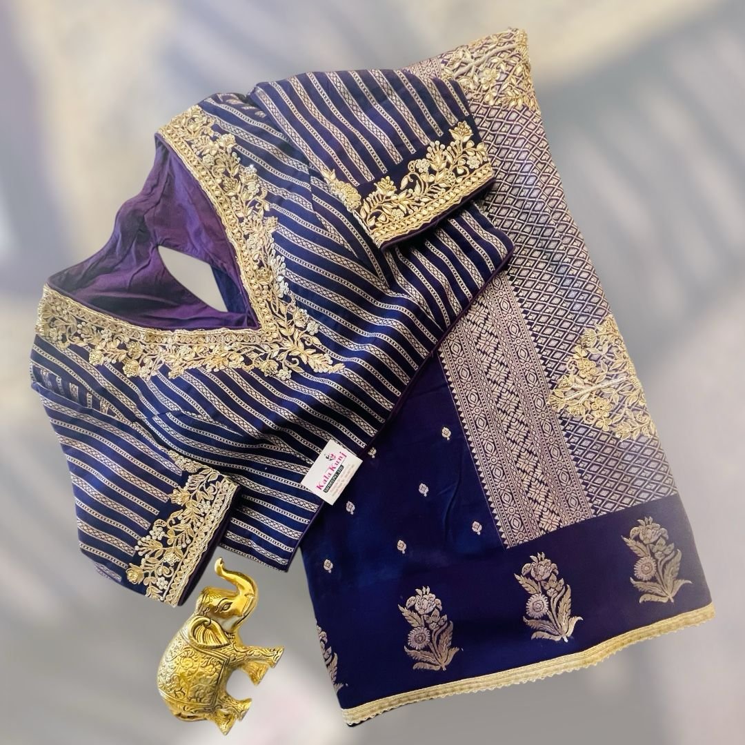 ROYAL BLUE SAREE WITH BLOUSE