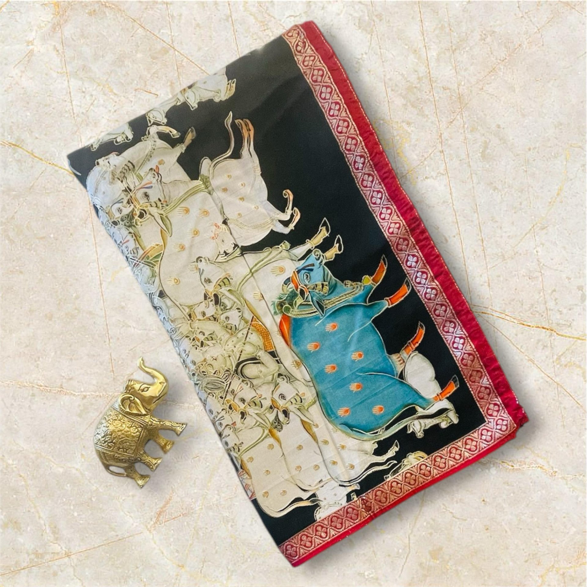BLACK KALAMKARI SAREE