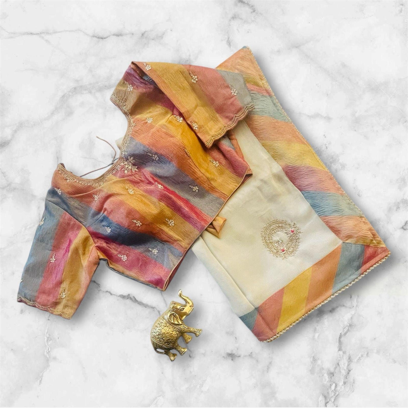 ORGANZA SAREE WITH BLOUSE