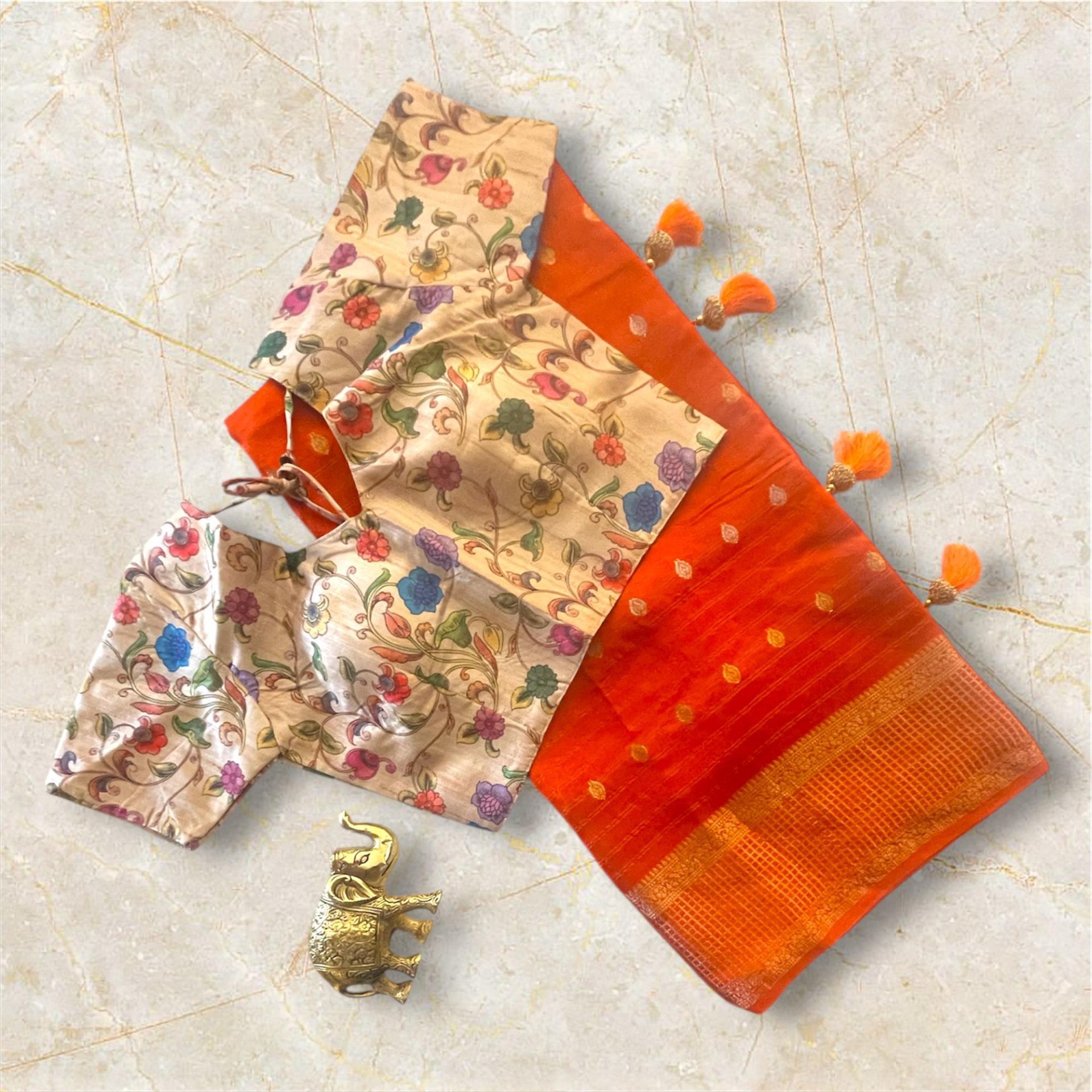 SILK SAREE WITH READYMADE BLOUSE