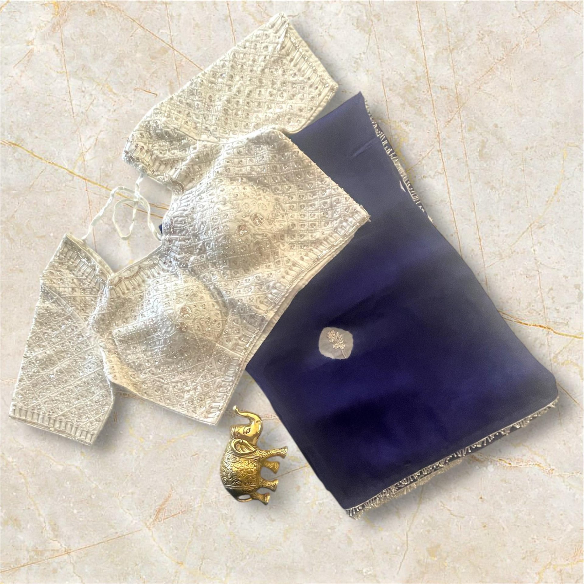 PURPEL SAREE WITH FANCY BLOUSE