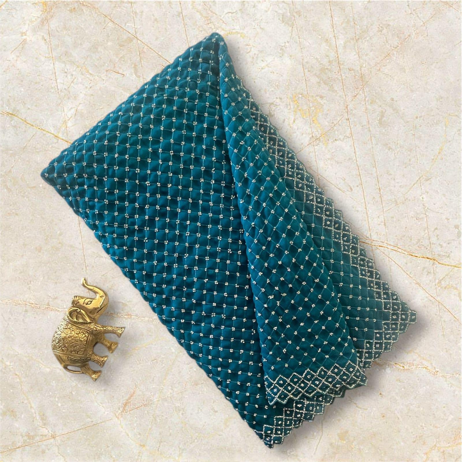 GEORGETTE INDIGO-BLUE SAREE