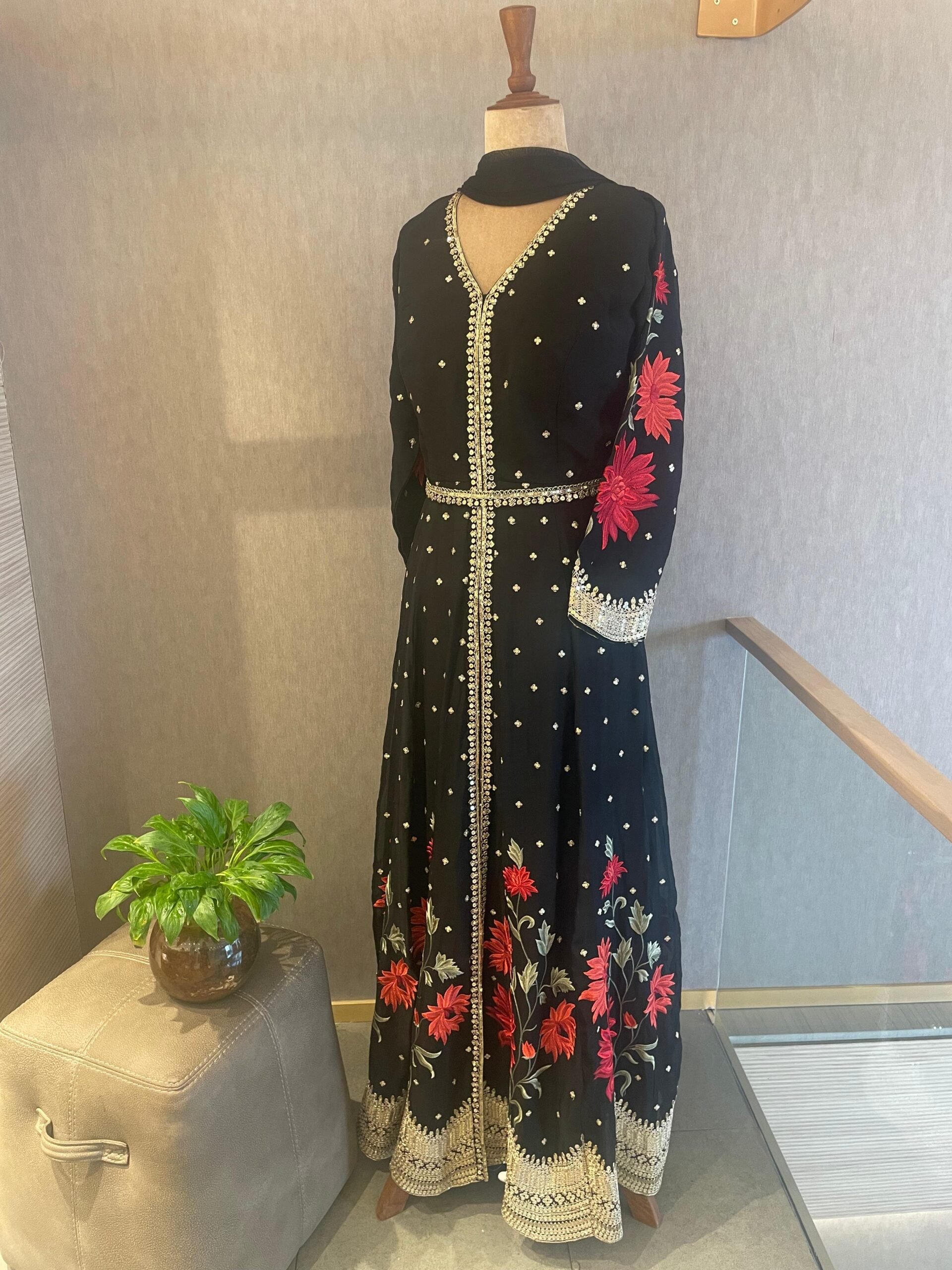 Black Designer Suit In georgette fabric