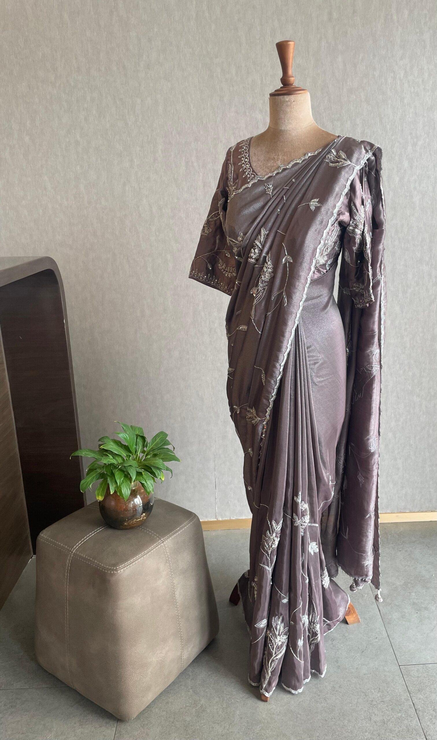 PARTY WEAR SAREE WITH READYMADE BLOUSE