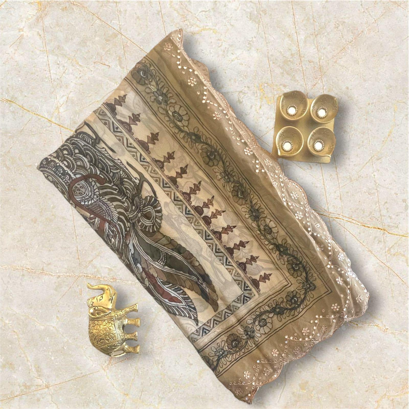 GEORGETTE KALAMKARI printed saree