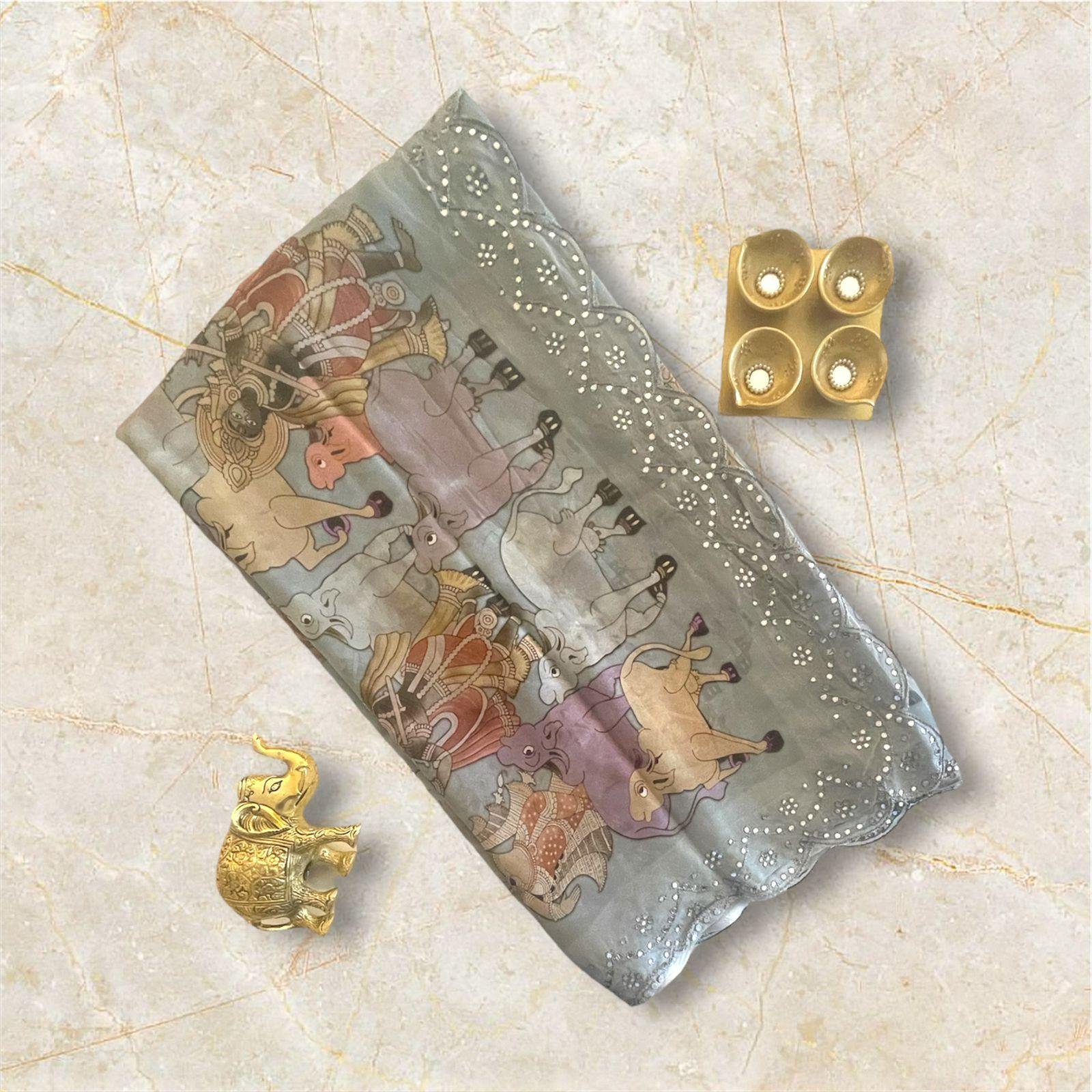 GEORGETTE KALAMKARI printed saree