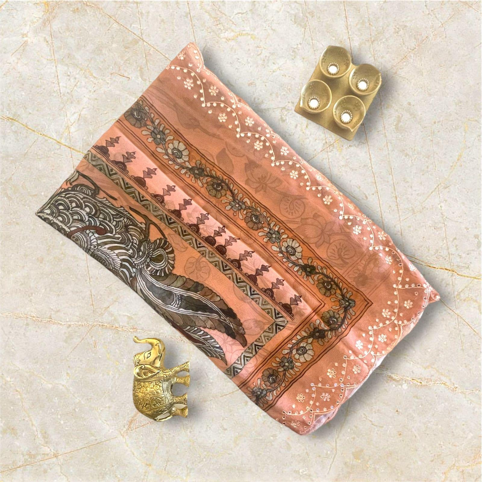 Georgette kalankari printed saree