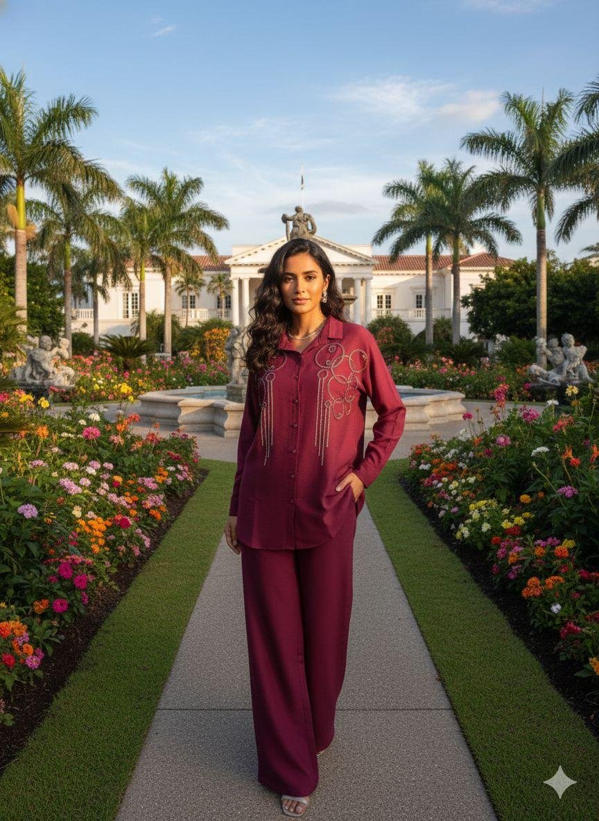 maroon co-ord set