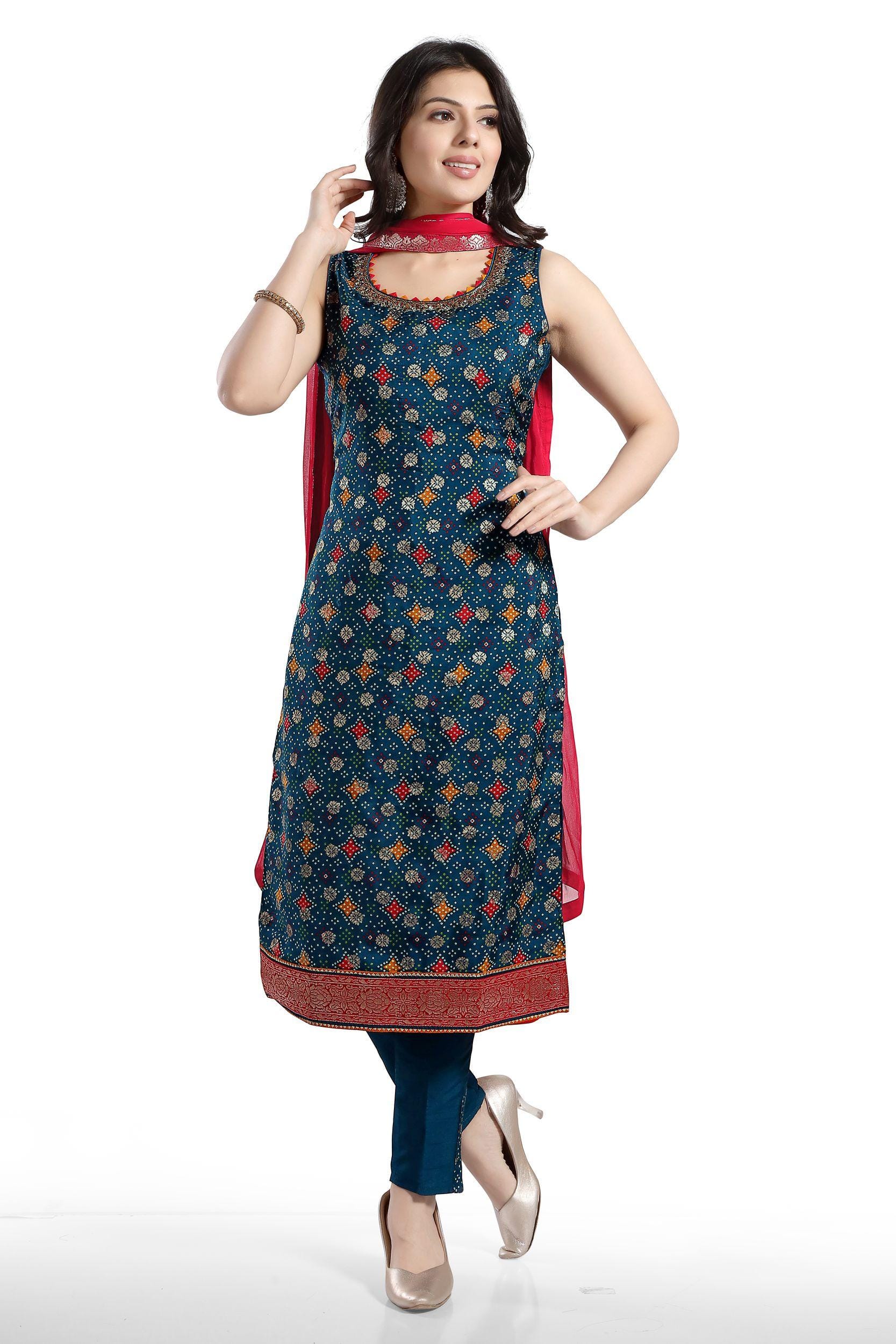 Bandhani Dress Material at Rs 295.00/piece | Tie Dye Dress Material in  Surat | ID: 11144303733