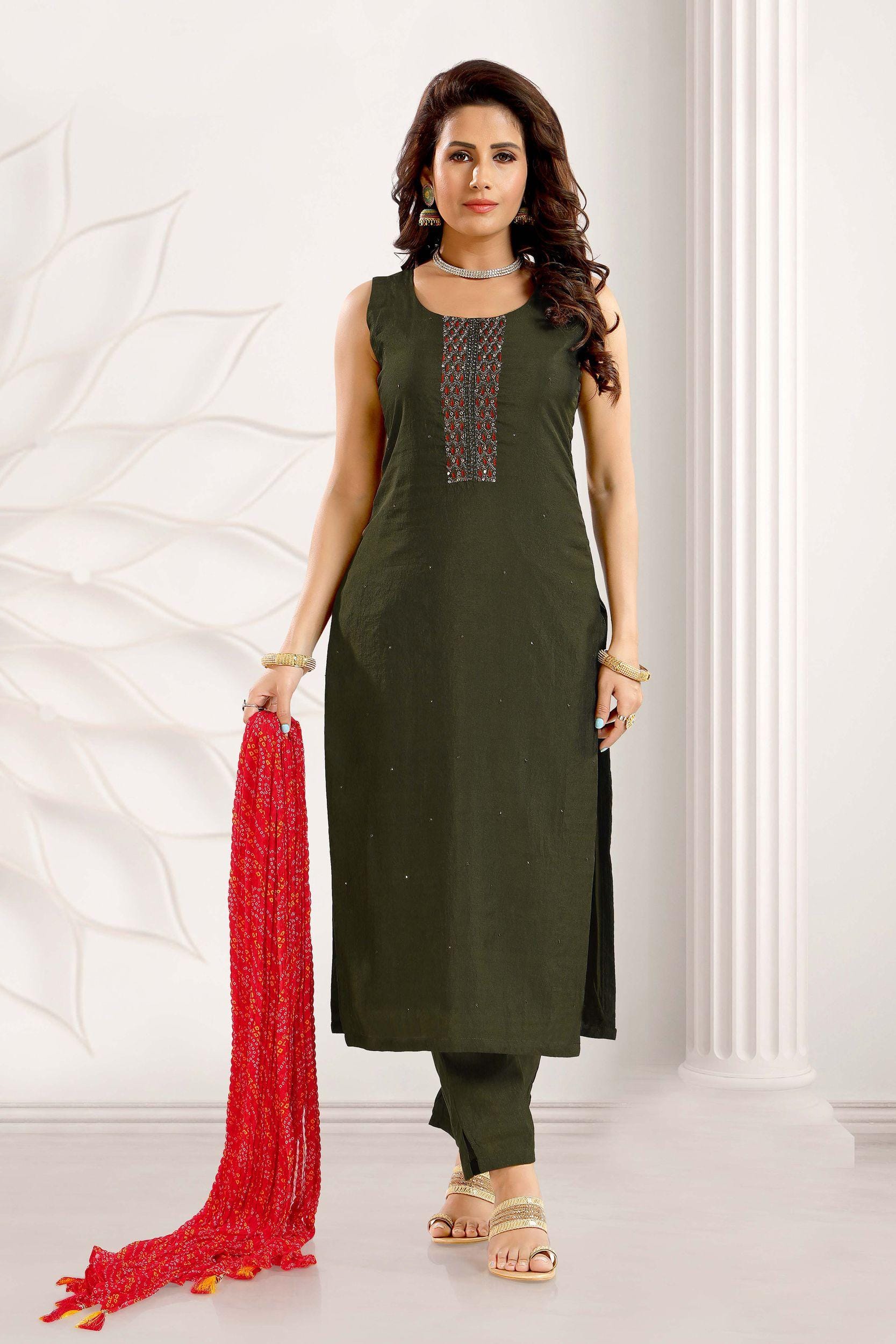 Green Tahilya Un-Stitched Pure Organza Chikankari Suit - TheChikanLabel |  Lucknow Chikankari Kurtis & Suits