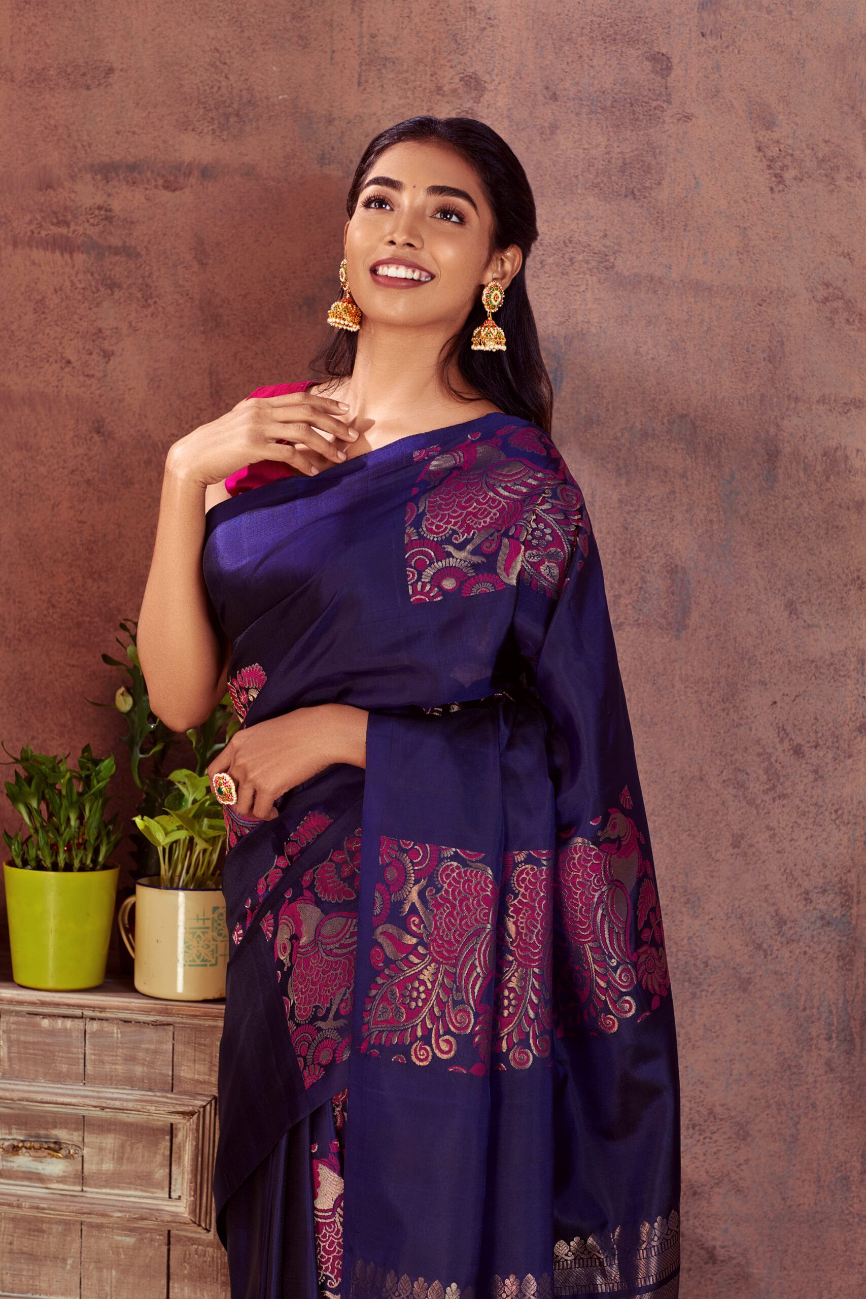 Buy Silk Blue Butta Pattu Saree online