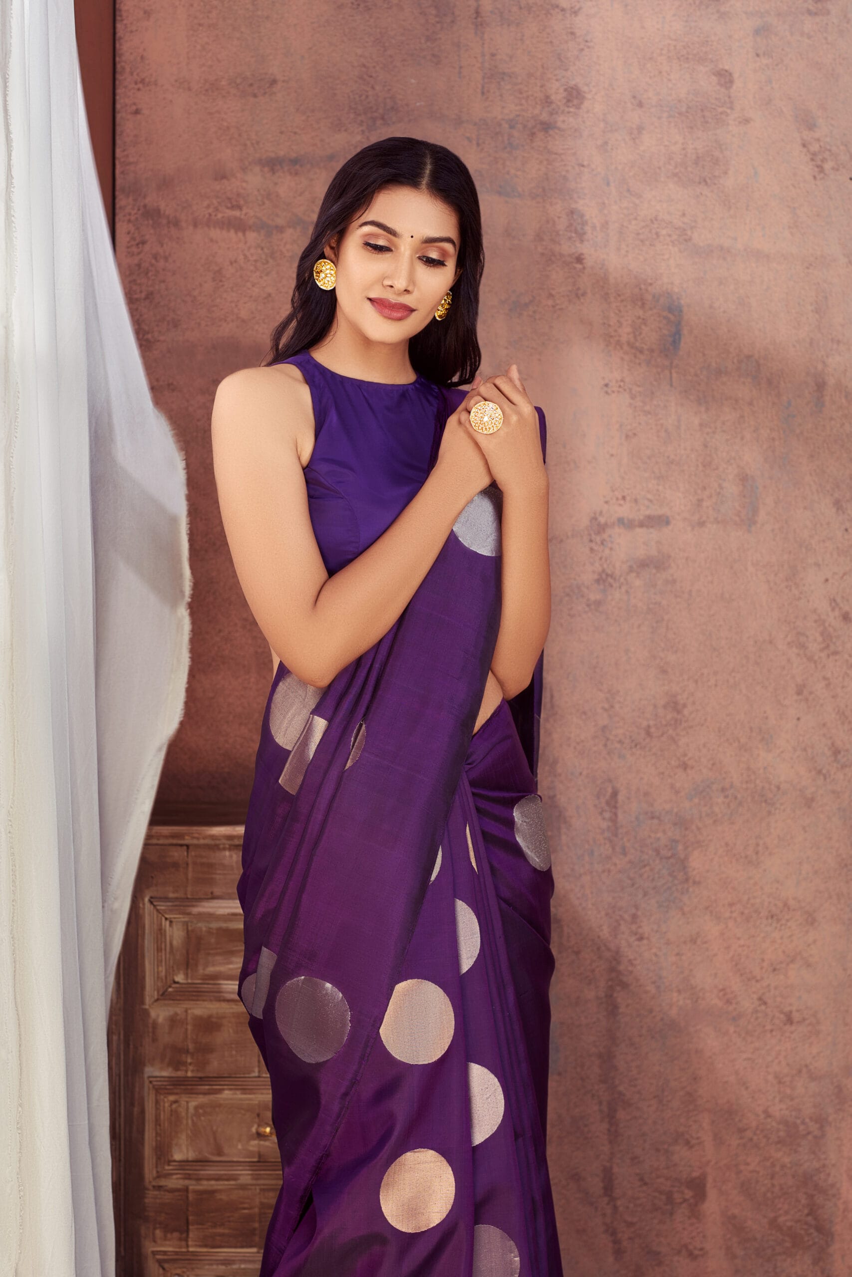Purple Soft Kanjivaram Silk Saree – StylebyPanaaash