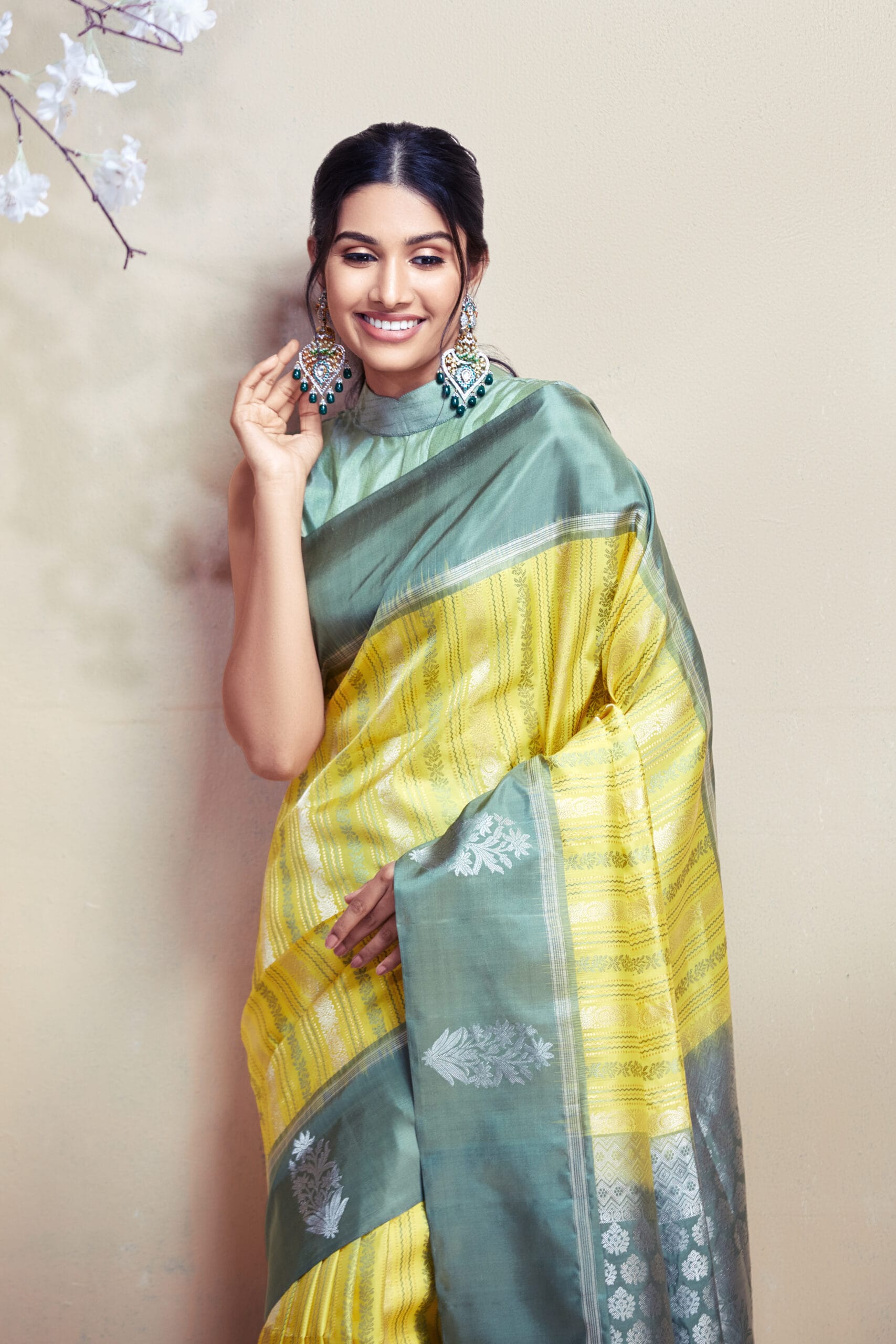 Katyayani' Pastel Green Pure Katan Silk Banarasi Handloom Saree - Tilfi