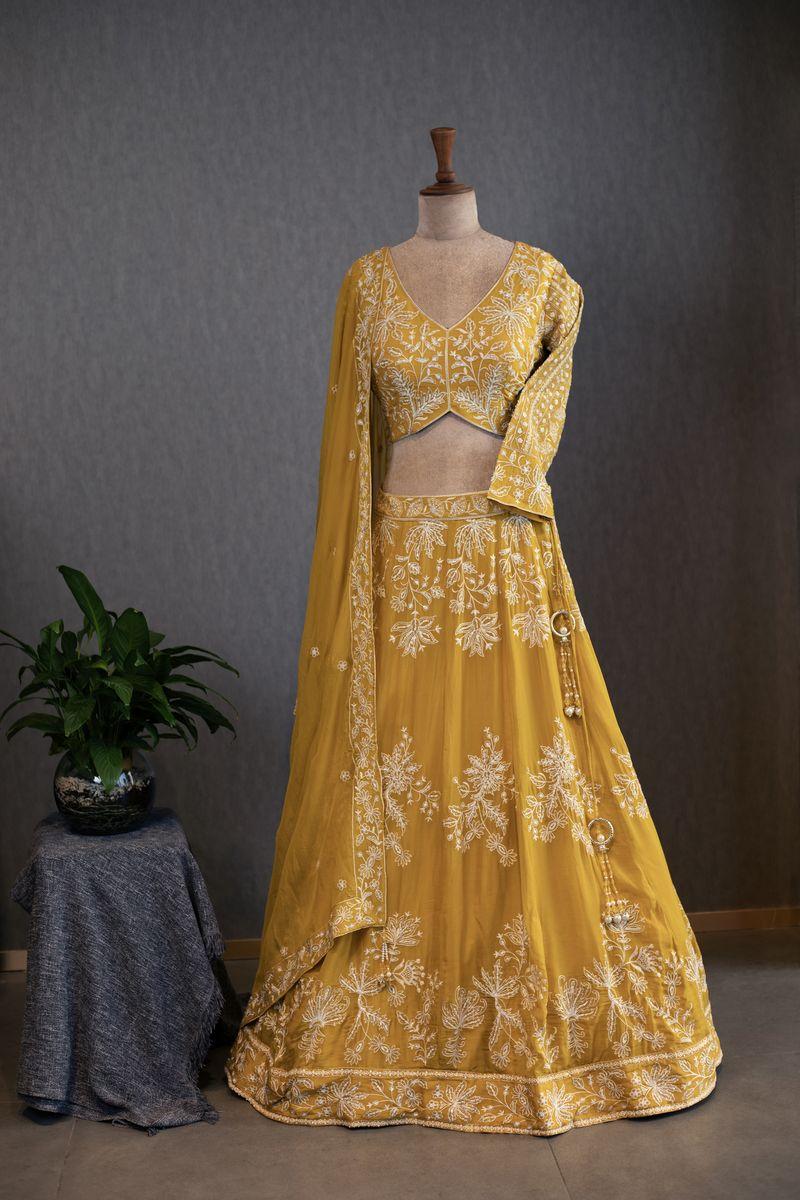 Womens Lehenga Set / Haldi Crop Top Lehenga / Indian Crop Top Skirt USA /  Wedding Lehenga Choli USA / Yellow Lehenga Skirt With Dupatta - Etsy