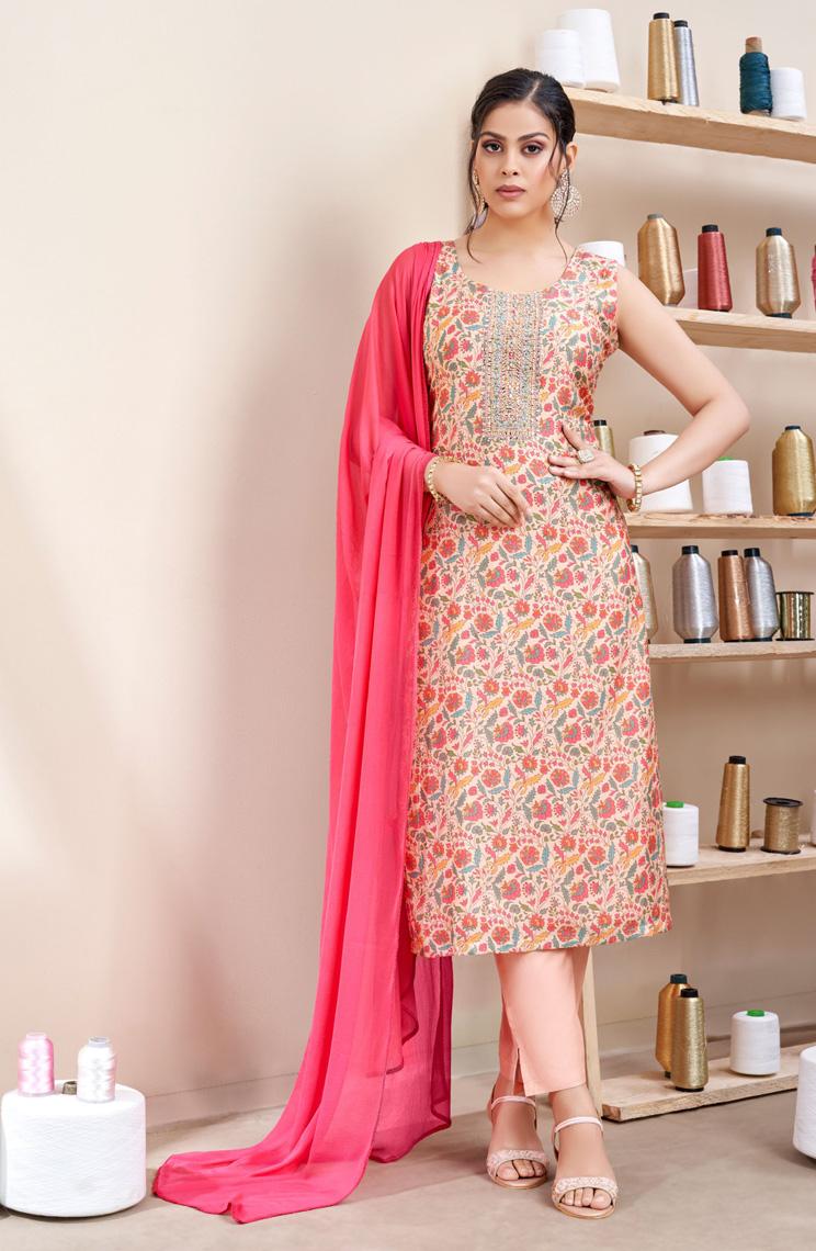Buy Pandadi Saree Womens Silk Top and Bottom Set Salwar Suit Dress Material  Online at Best Prices in India - JioMart.